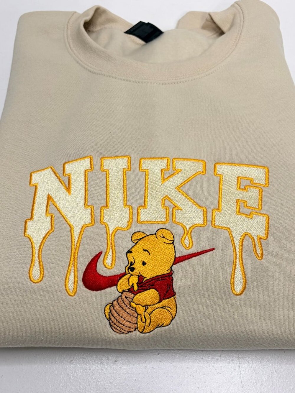 Nike Winnie The Pooh Sweatshirt Embroidered Adult Unisex Crewneck Honey Drip - Picture 7 of 11